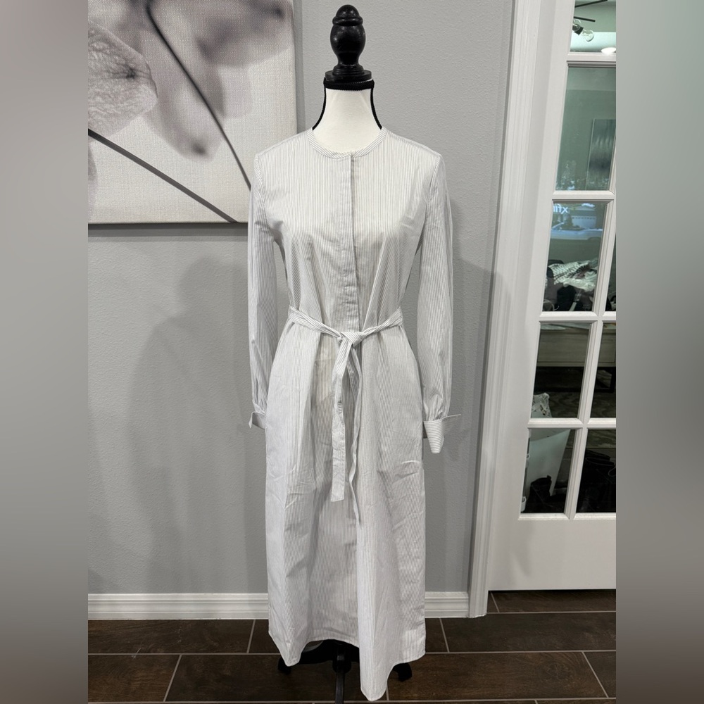 Theory Elegant Striped Long-Sleeve Dress